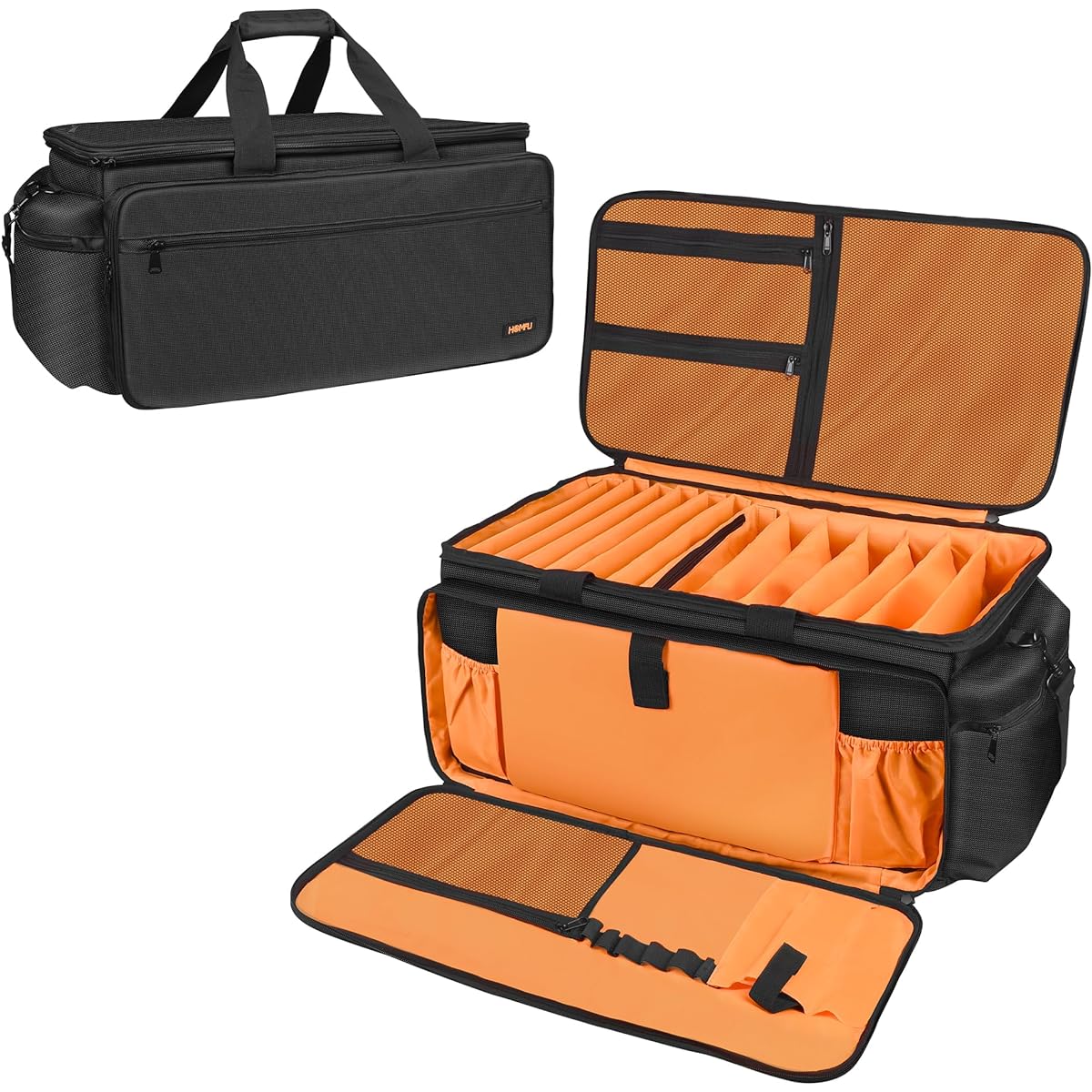 Homfu DJ Gear Gig Bag Large Capacity DJ Cable File Bag with Multifunctional Pocket and Removable Padded Bottom Travel Gig Bag for Cord Sound Equipment DJ Gear Outdoor