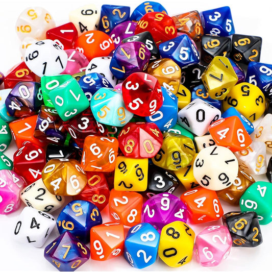 Polyhedral Dice Set, 200 Pieces with Black Pouch, 10-sided Polyhedral Dice, Compatible with RPG MTG Table Games, Multi-color Assortment