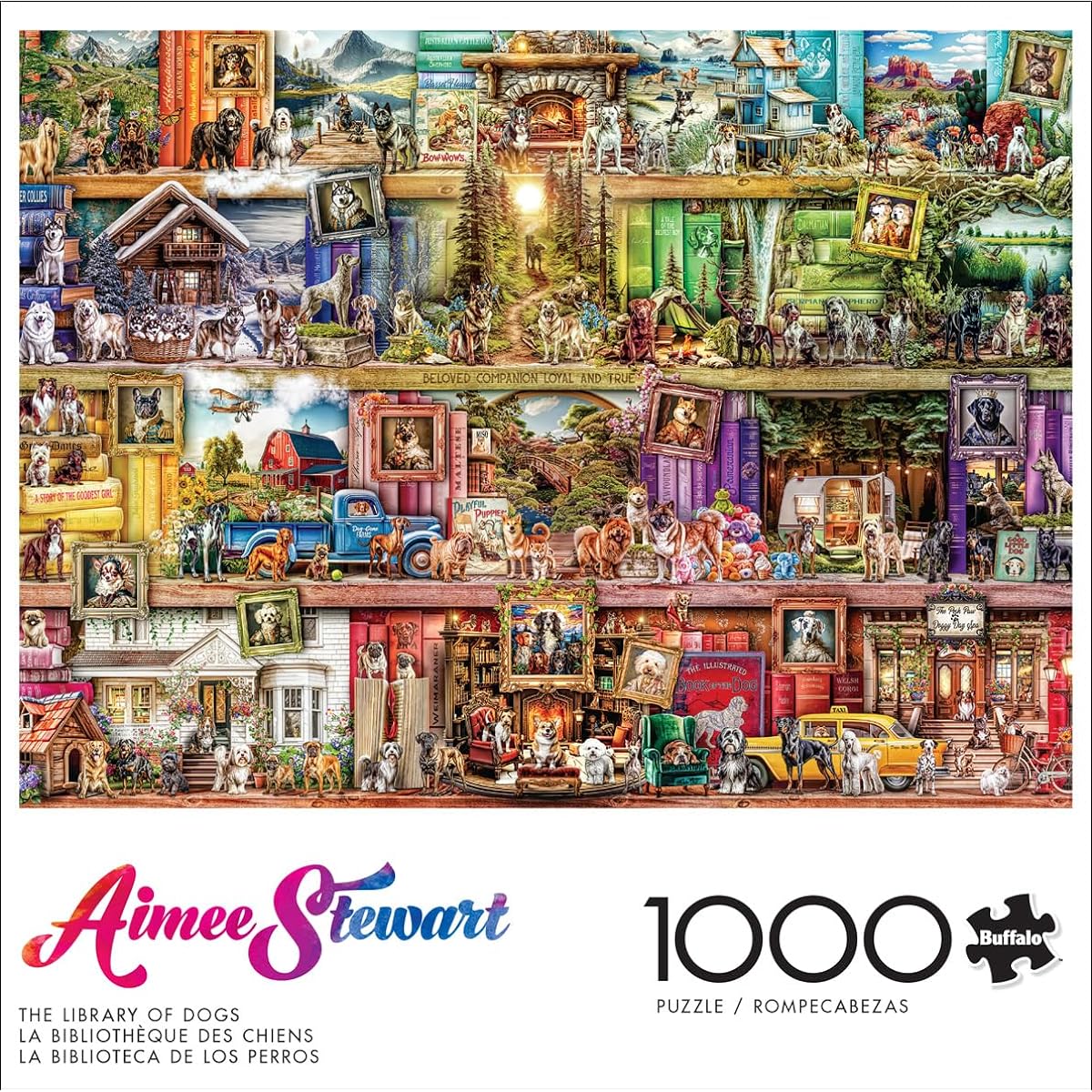 Buffalo Games - Amy Stewart - Dog Library - 1000 Piece Jigsaw Puzzle for Adults Challenging Puzzle Perfect for Game Night - Finished Size 26.75 x 19.75