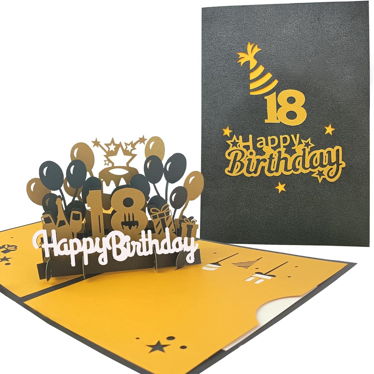 FONBAY Halloween Pumpkin Cards 3D Pop Up Cards with Scary Black Cat, Ghost, Pumpkin, Witch, Bat, Gravestone, Full Moon, Spooky Tree, Best Halloween Greeting Cards with Envelopes for Kids (18)