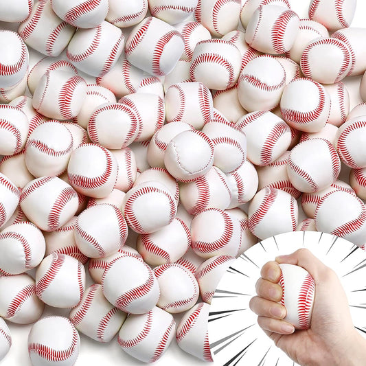 100pcs 2" Soft Foam Baseballs Mini Baseballs Bulk Purchase Sports Theme Baseball Toys Stress Anxiety Relief Baseballs for Teens Baseball Party Decorations Favors Gifts Stocking Stuffers