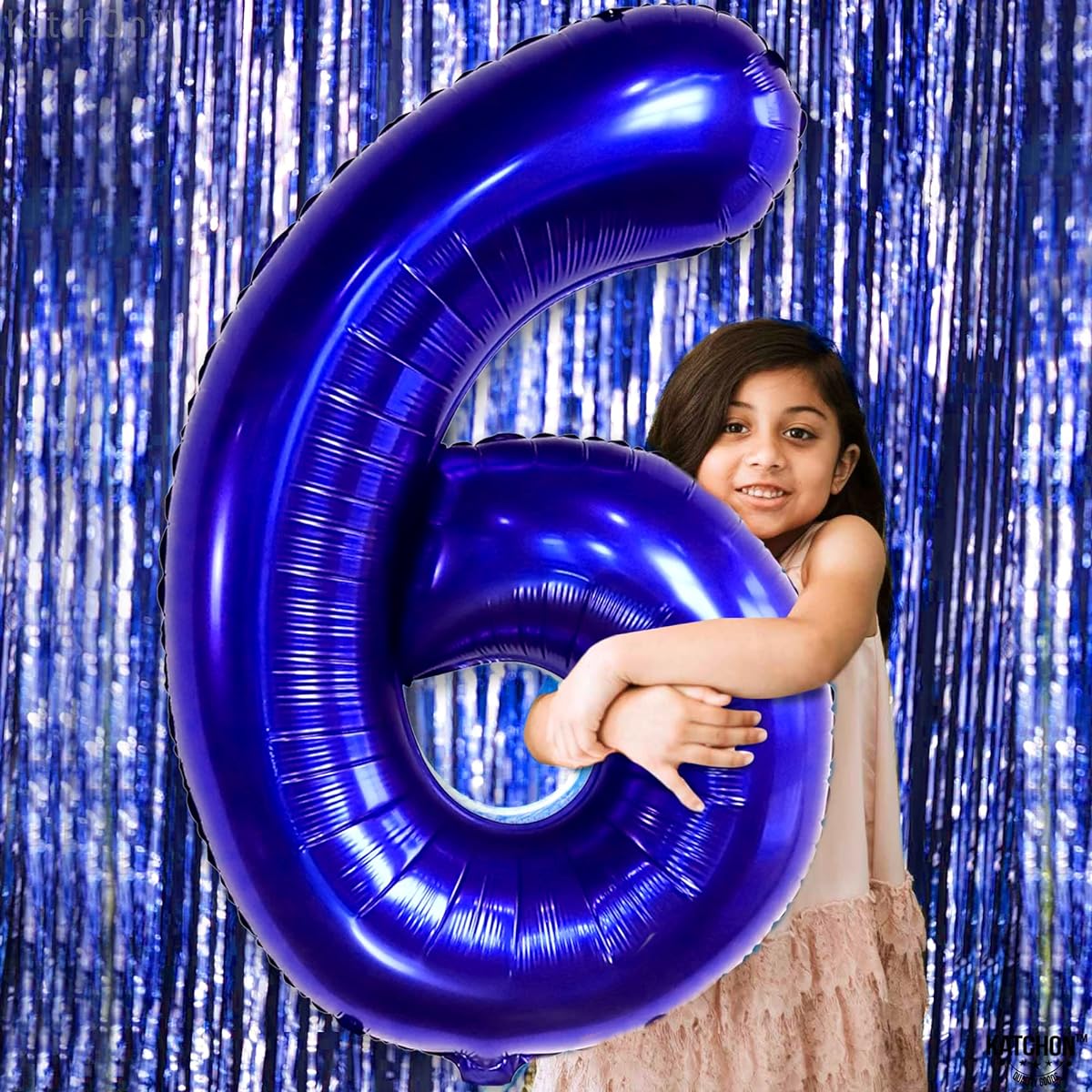 Giant Navy Blue Number 6 Balloon - 40 Inch | Foil Navy Blue 6 Balloons Number | 6 Balloons | 6 Balloons Boys Balloons | 6th Birthday Decorations | 6th Birthday Balloons Party