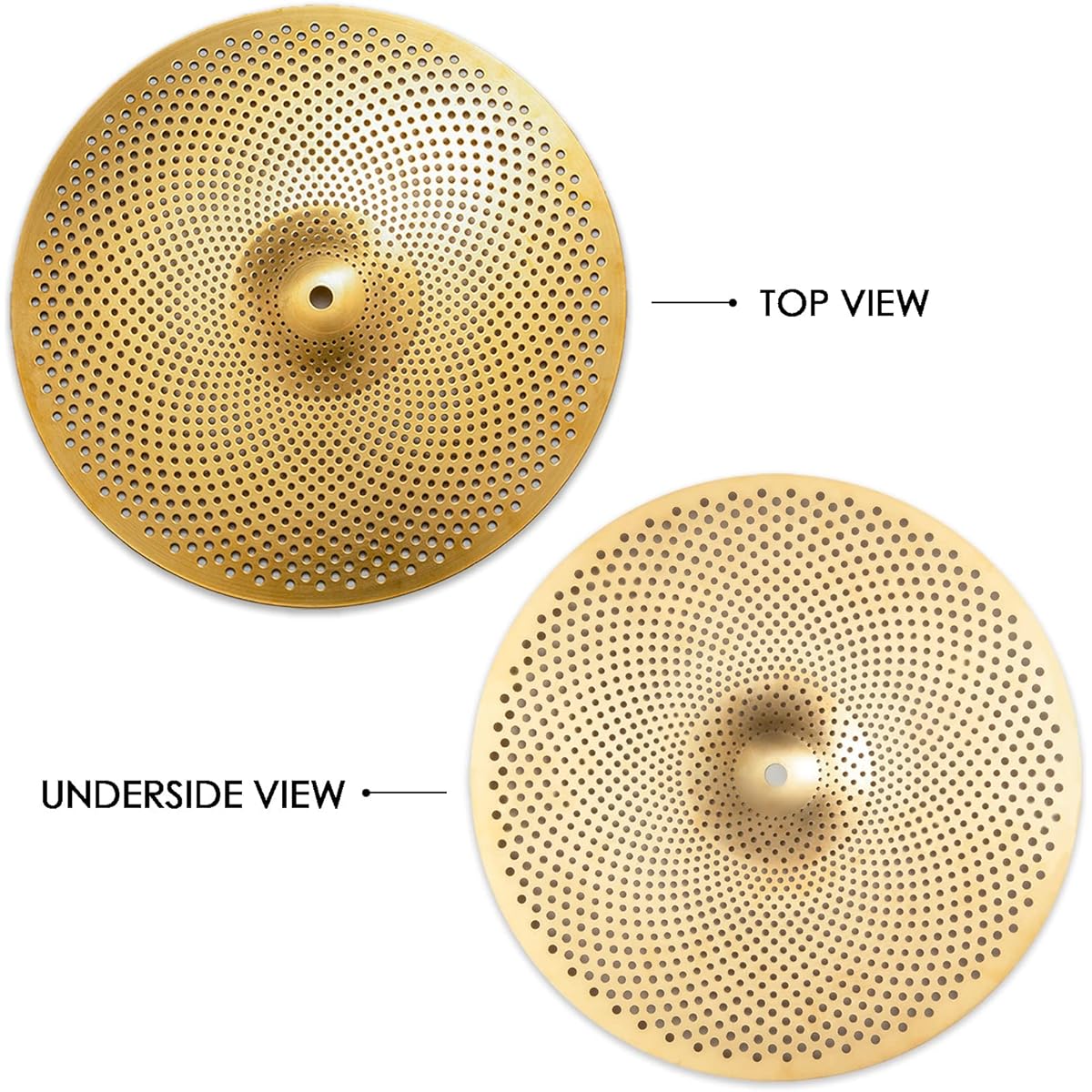10 inch splash silent cymbal, small amount splash cymbal for platys (10 inch, matte gold)