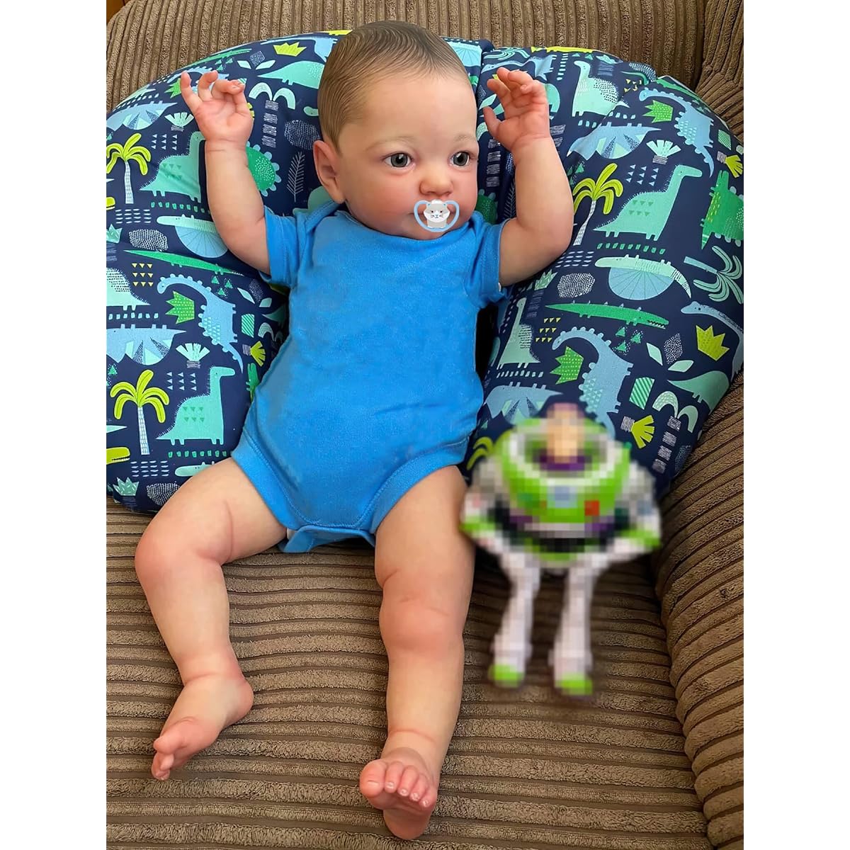 TERABITHIA 24" Big Size Hand Painted Hair So Truly Reborn Baby Doll, Realistic Newborn Toddler Boy Doll with Soft Weighted Body, Lifelike and Lifelike