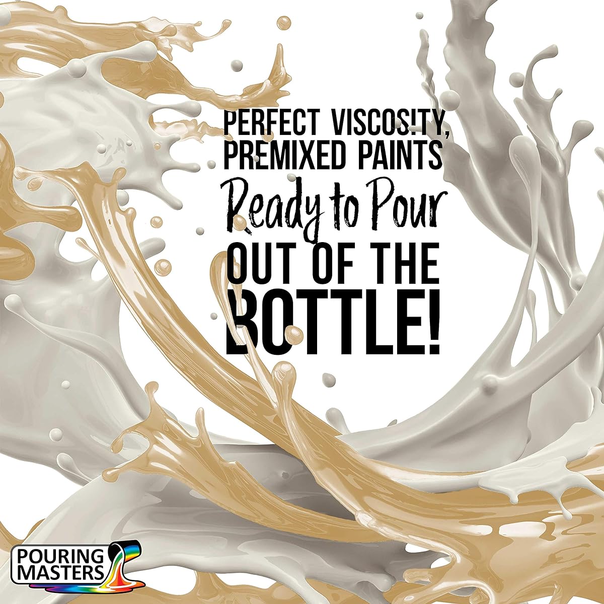 Pouring Masters Desert Sand Acrylic Ready-to-Pour Paint - Premium 8oz Premixed Water-Based - For Canvas, Wood, Paper, Crafts, Tile, Rocks and More