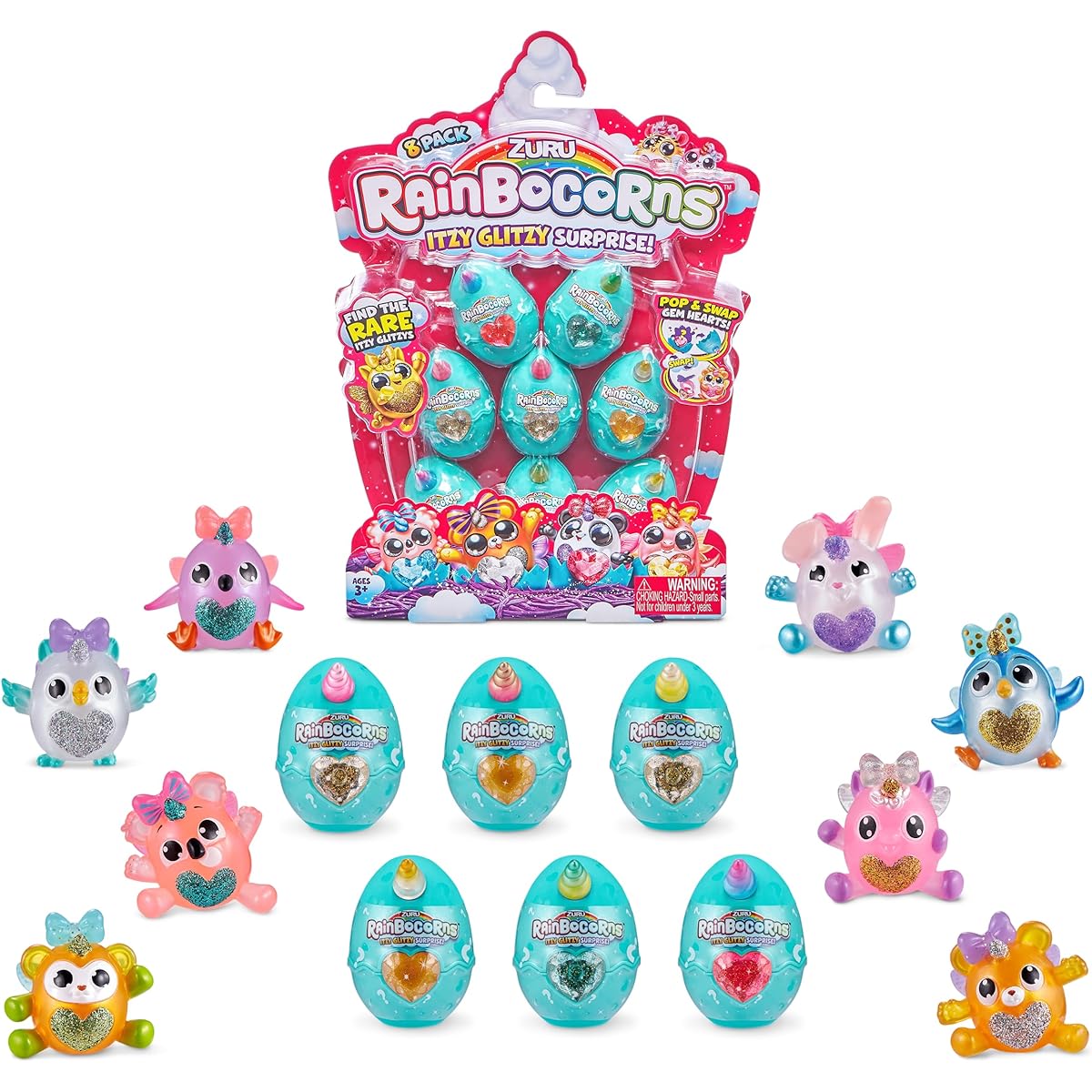 Rainbocorns - Itzy Glitzy Surprise Series 1 - 8 Pack, Teal (9220)