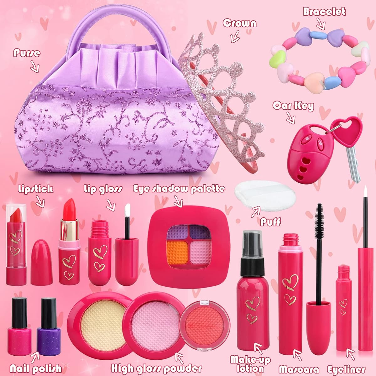 Makeup Pretend Play for Toddler Girls Ages 3, 4, 5, 6, 7