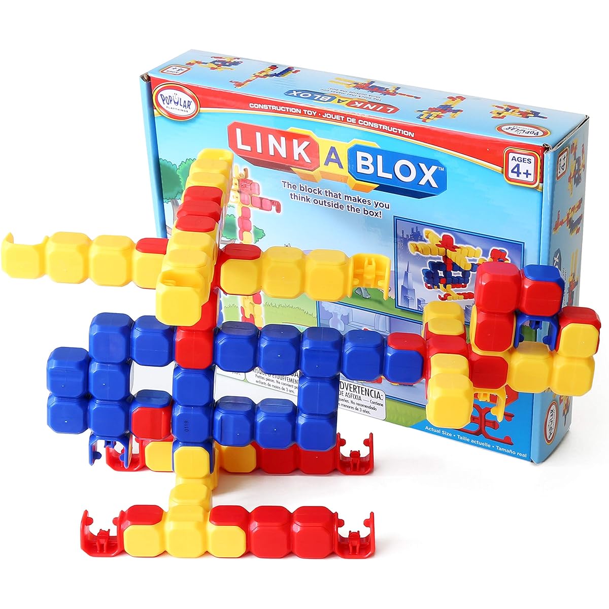 Popular Playthings 60 Piece Building Toy Building Blocks Set - Link A Blox