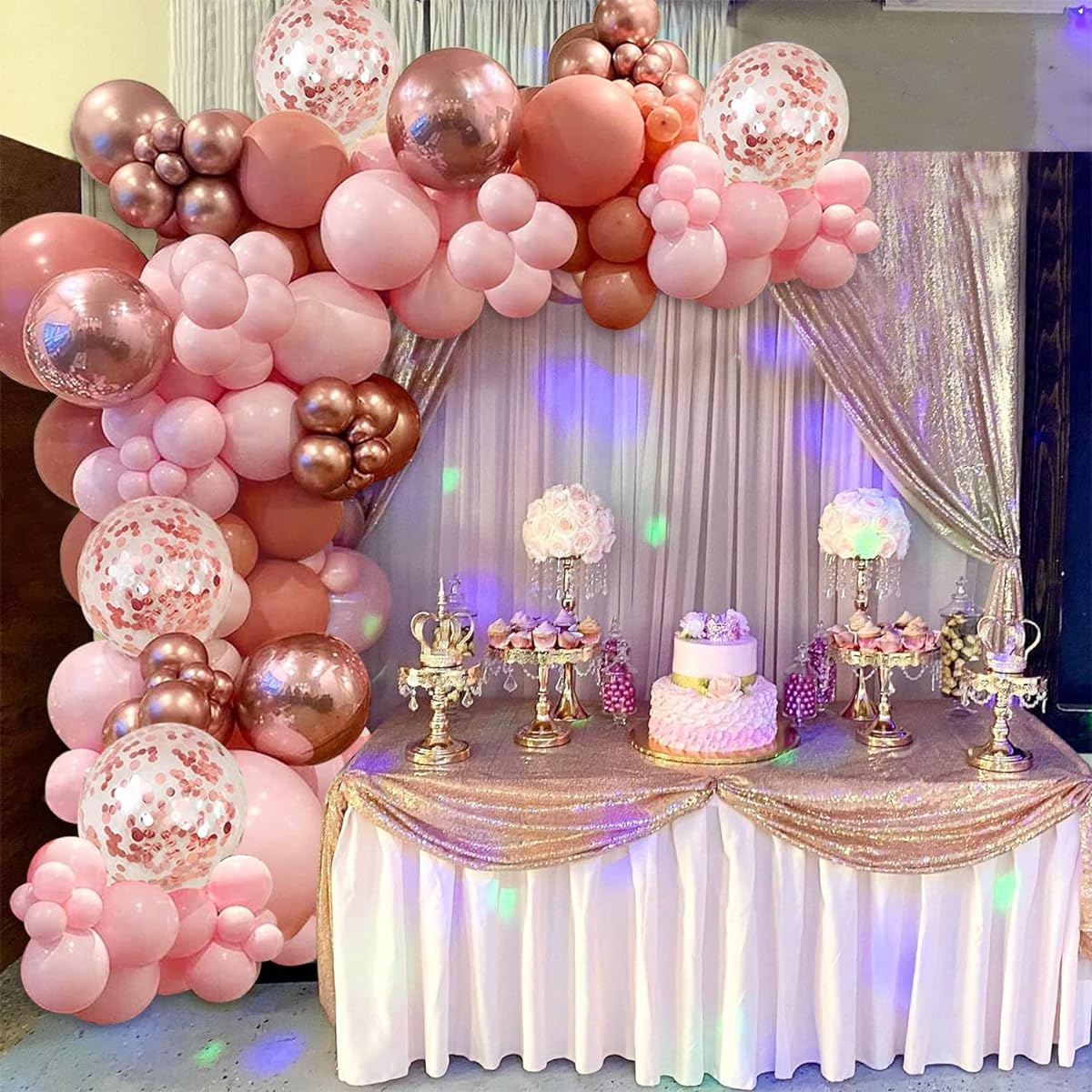 RolRoall Balloon Garland Kit (Blush Pink Rose Gold 2)