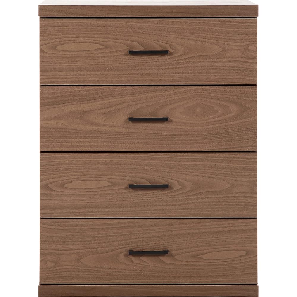 Fuji Boeki Chest of drawers 4 tiers Width 60 x Depth 39.5 x Height 80 cm Brown Wood Grain Drawer Assembly Product Largo 86026