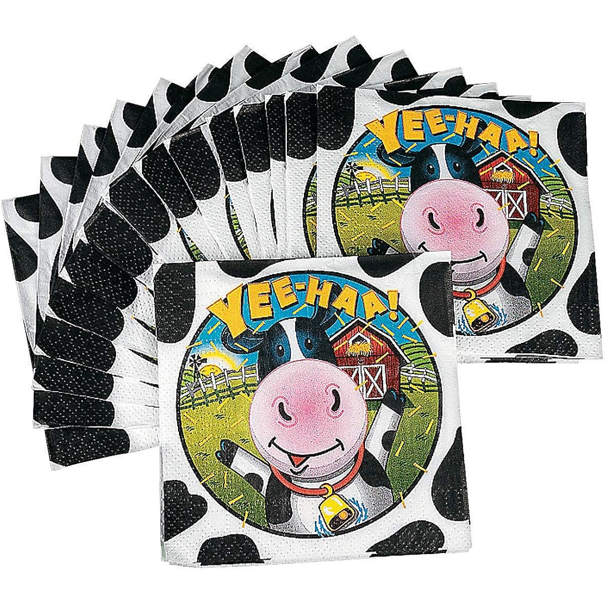 Fun Express Cow Print Napkins, Pack of 16