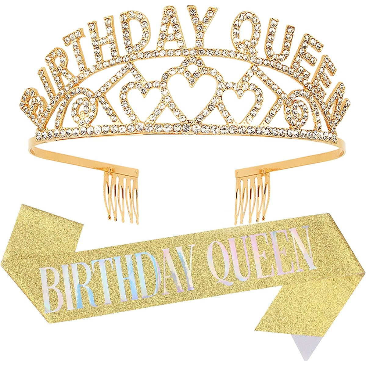 Aprince Birthday Queen Crown and Birthday Queen Sash Kit