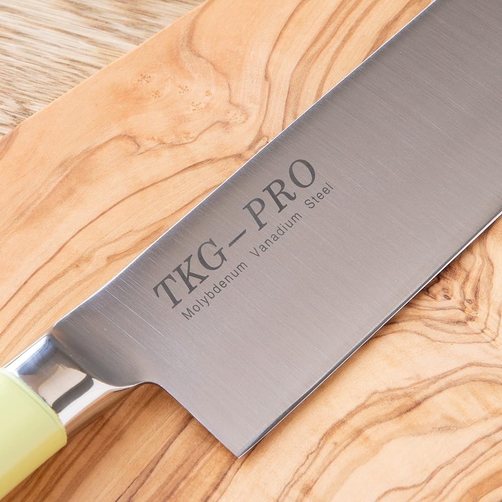 Endo Shoji Commercial TKG TKG-PRO Antibacterial Color Knife Nakiri Knife 18cm Yellow Molybdenum Vanadium Steel Made in Japan ATK458
