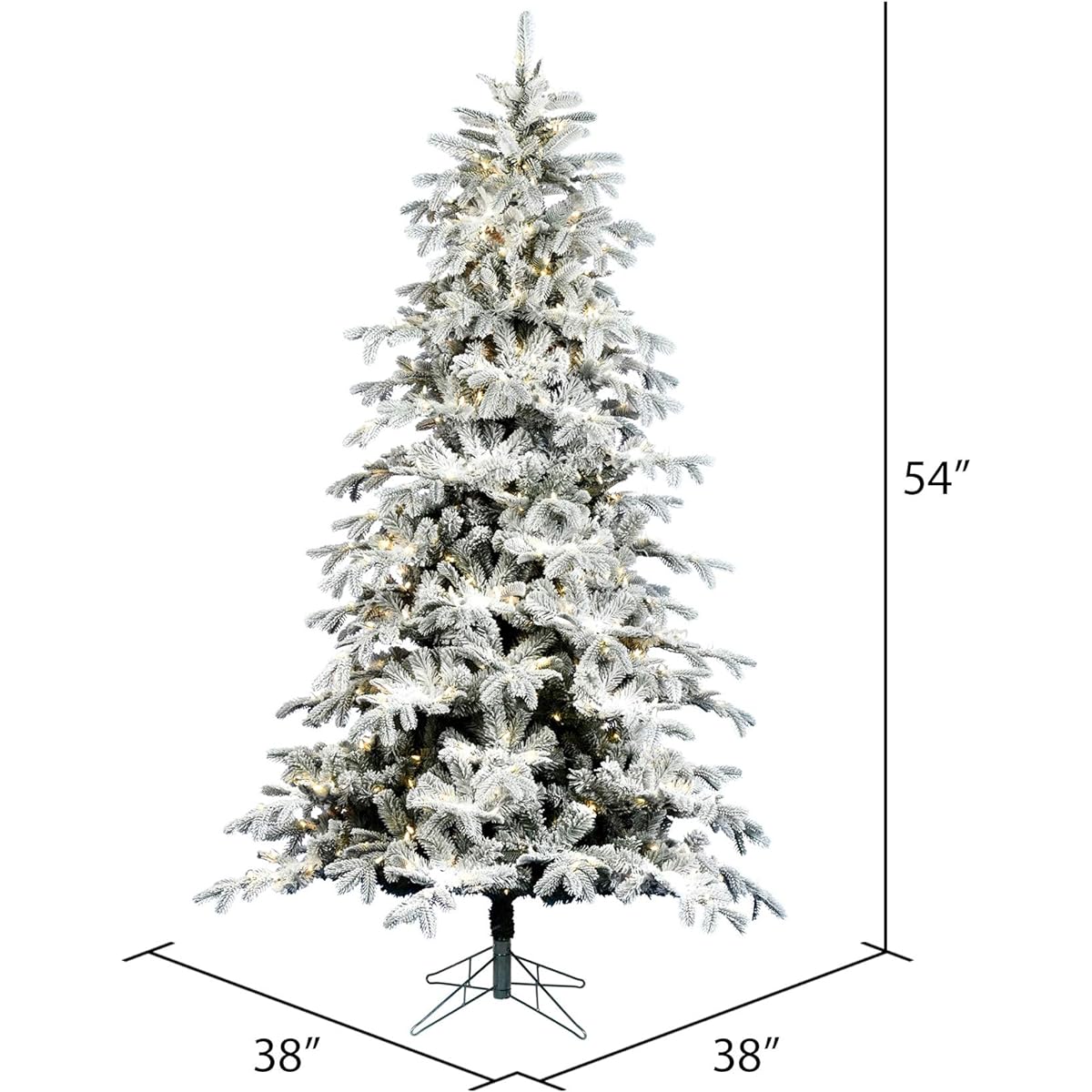 Vickerman Flock York Artificial Christmas Tree, 4.5ft, Green