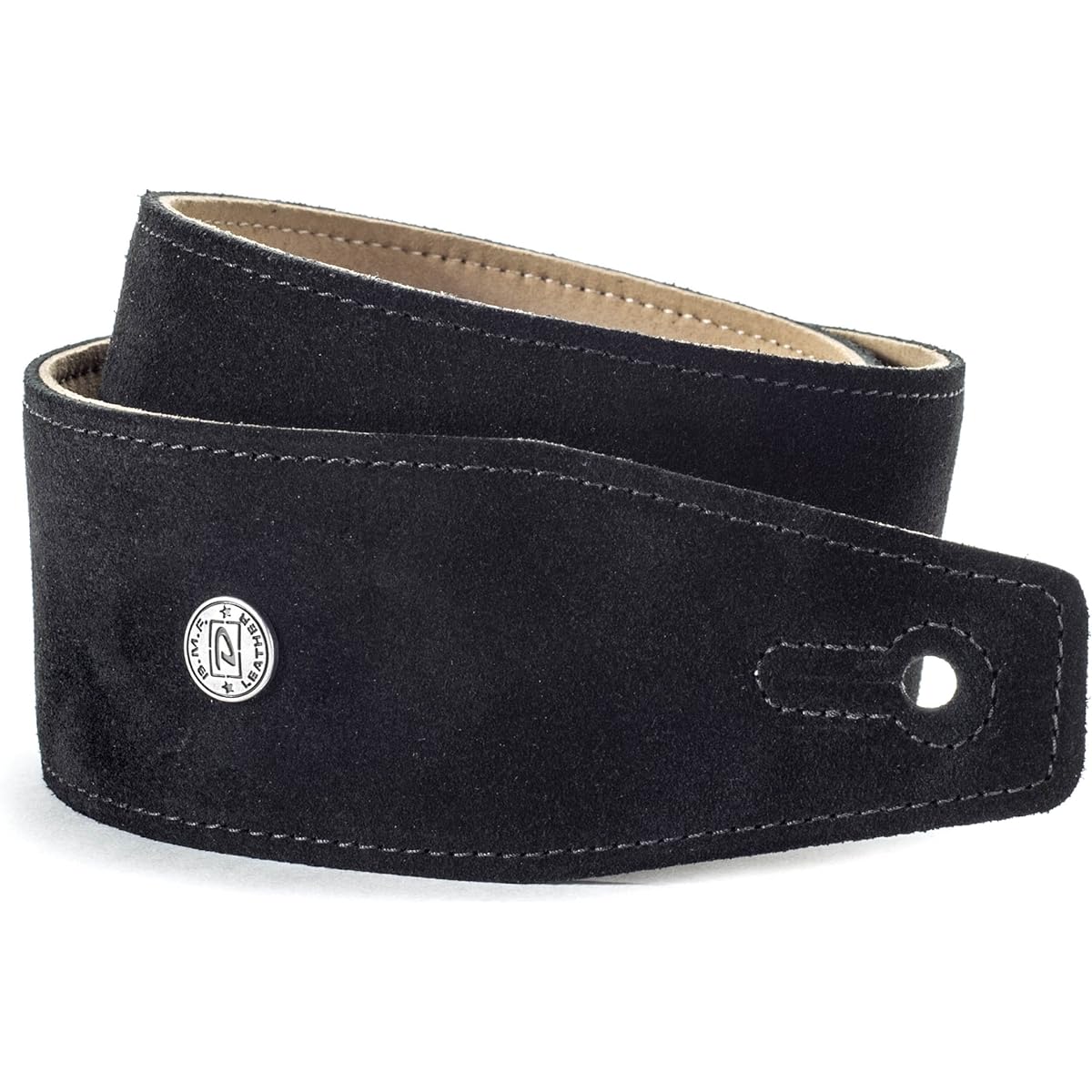 Jim Dunlop BMF Leather Strap Leather Guitar Strap 3.5" Triple Black