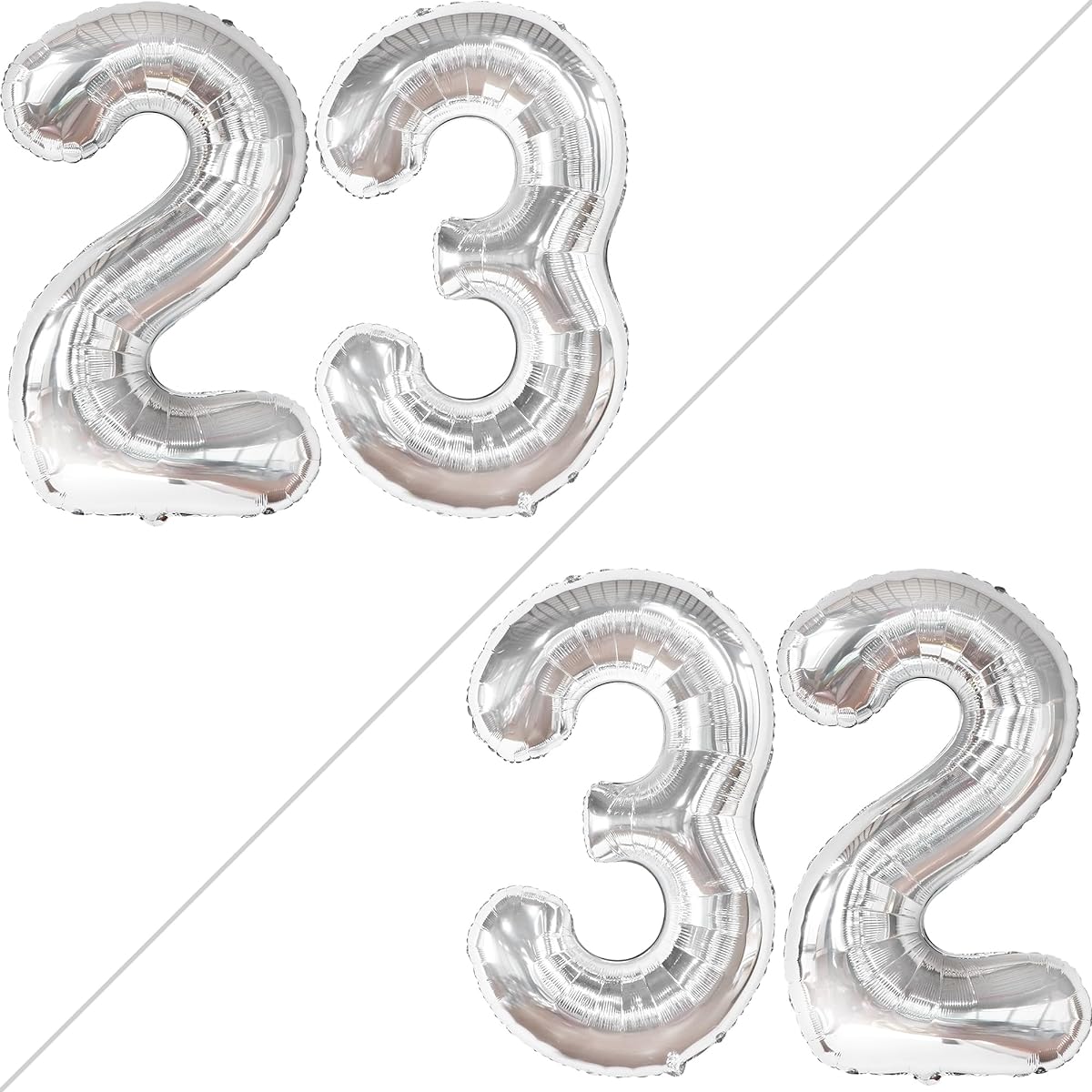 silver number 23 foil balloon