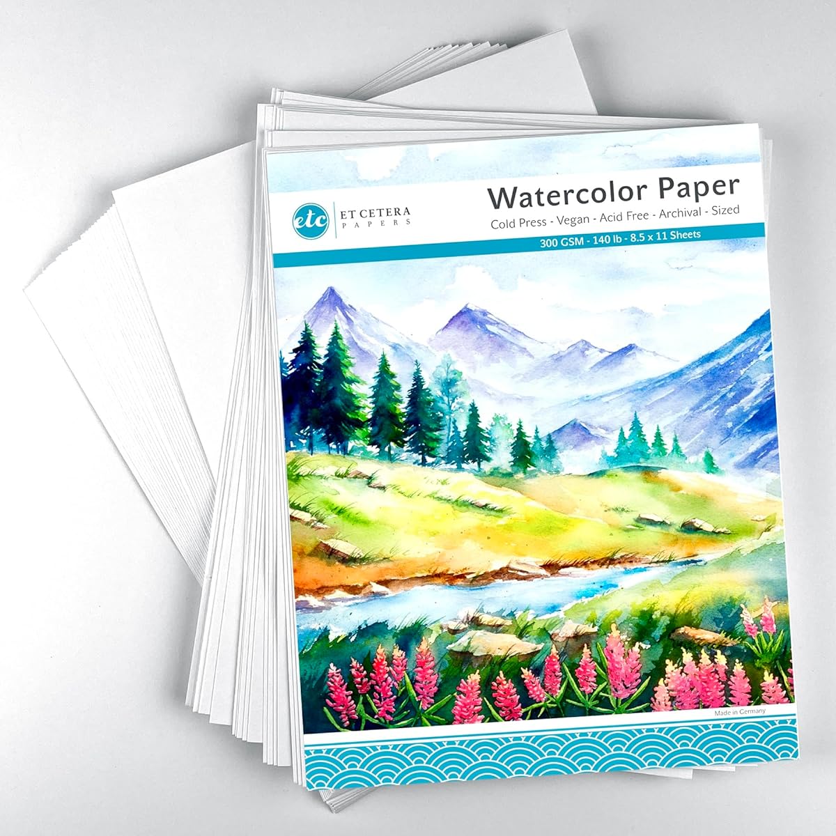 50 sheets watercolor paper white cold press (300GSM 8.5x11)
