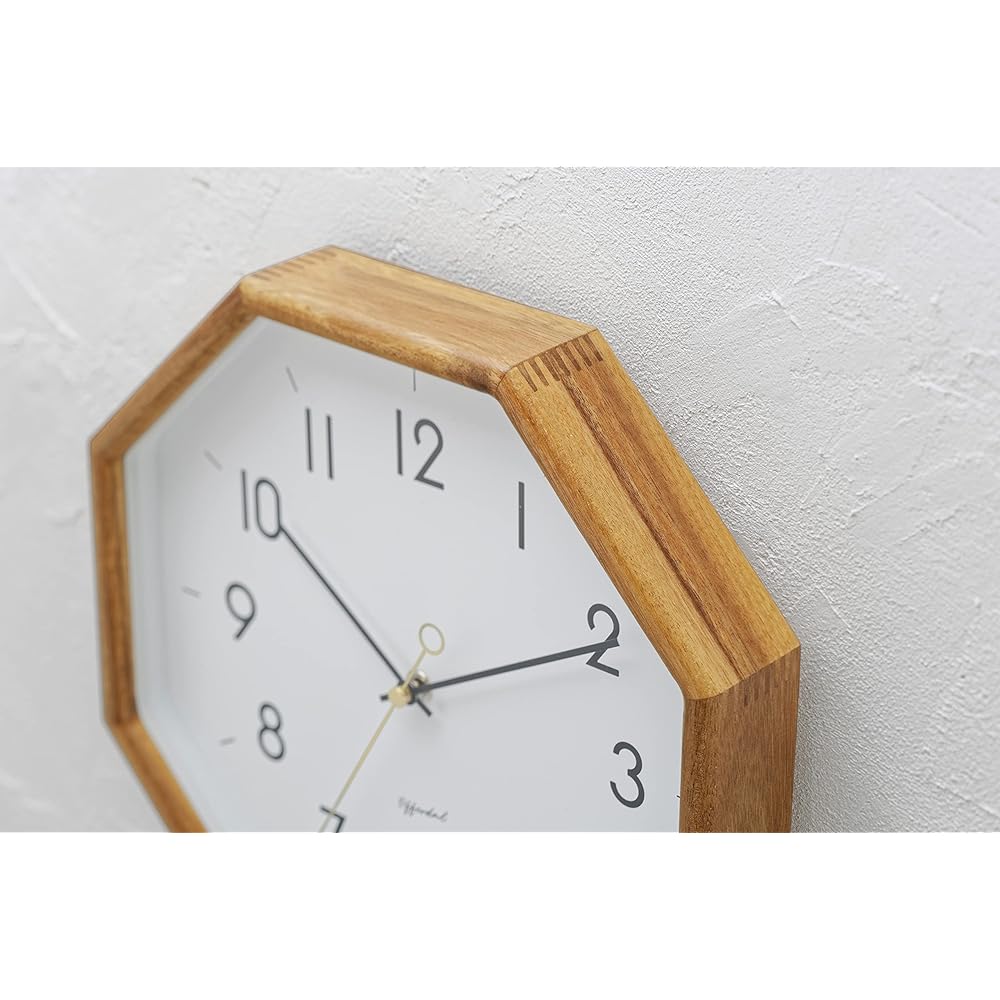 Interform Wall Clock CL-4089WH Henrit White Gold Wood Octagonal W28 x H28 x D5.5cm