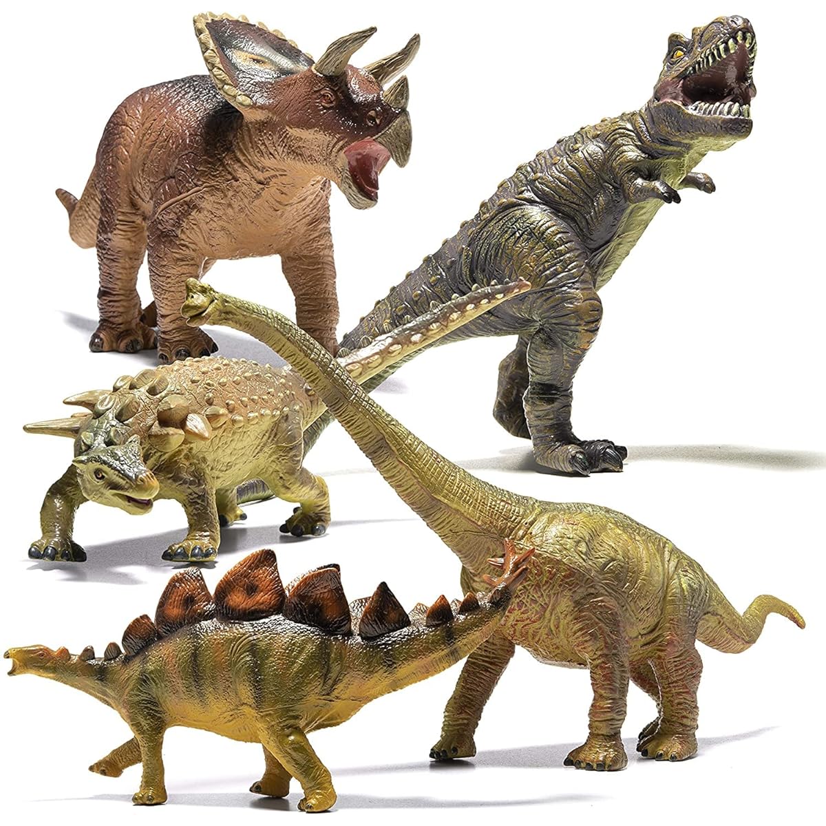 PREXTEX Giant Dinosaur Toy Figures 5 Piece Set - Realistic Large Dinosaur Toys for Kids and Toddlers