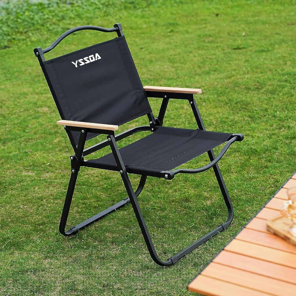 YSSOA Folding Camp Chair, Lightweight Folding Chair (Width 55 x Depth 60 x Height 78cm (approx.)) Comes with handle and storage bag, Large size, convenient to carry, Outdoor restaurant, Leisure, Beach, Picnic, Hiking, Fishing, 150KG load capacity, Can be
