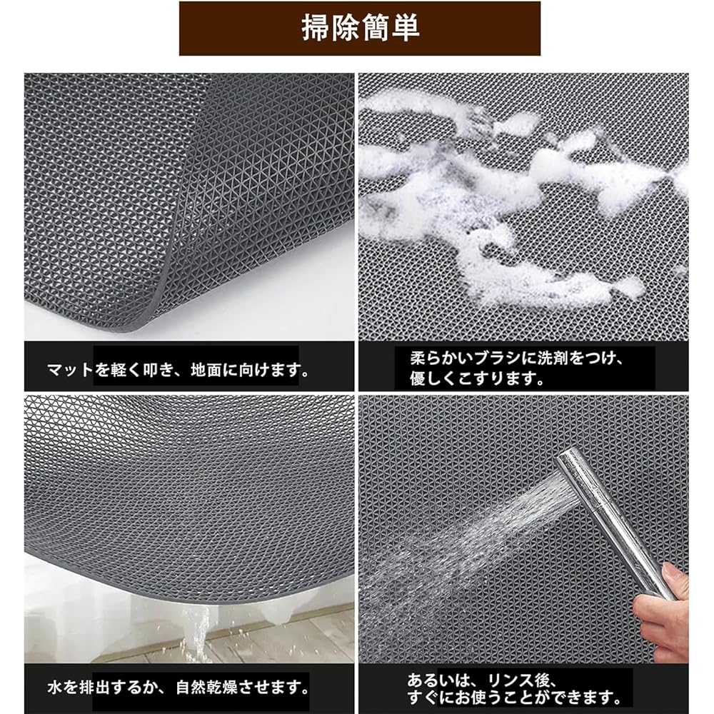 uyoyous Commercial Anti-Slip Mat Entrance Mat Bath Bath Mat 90cm x 3m PVC Thickness 5.5mm Drainer Fall Prevention Outdoor Indoor Aisle Corridor Pool Bathroom Balcony Hospital Parking Balcony (Gray)