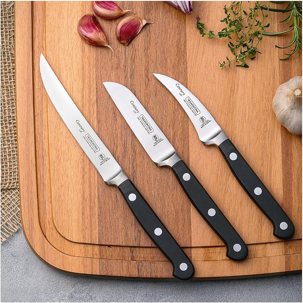 Tramontina Paring Knife Century 3 inches Molybdenum steel reinforced stainless steel Forged molding Dishwasher safe Made in Brazil 24000/103 TRAMONTINA