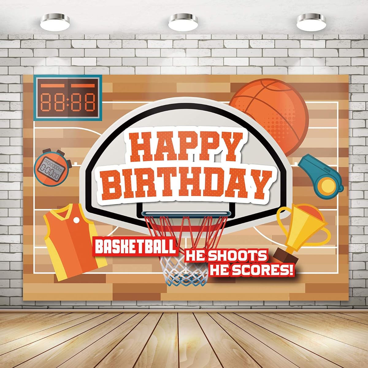 Basketball Party Decorations Basketball Happy Birthday Background Banner for Boys Teens Son Basketball Banner Photo Booth Props Decorations 71 x 49 inches