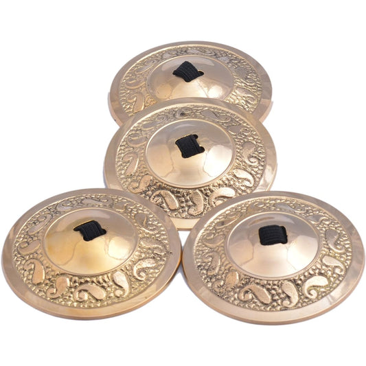 Wevez Women's 2 Pairs / 4 Pieces American Belly Dance Finger Jill/Sagatsu/Cymbal One Size Golden
