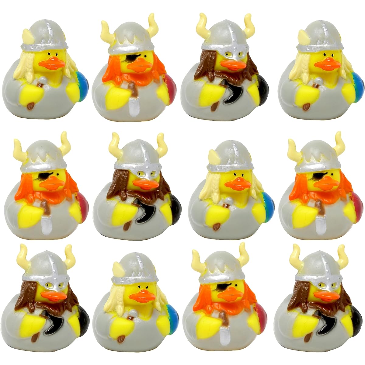 Viking Rubber Ducks - 12 Unique Rubber Ducks Medieval Themed Party Supplies Viking Decorations Party Night Party Theme Funny Rubber Ducks for Jeep Ducking Novelty Character Rubber Ducks