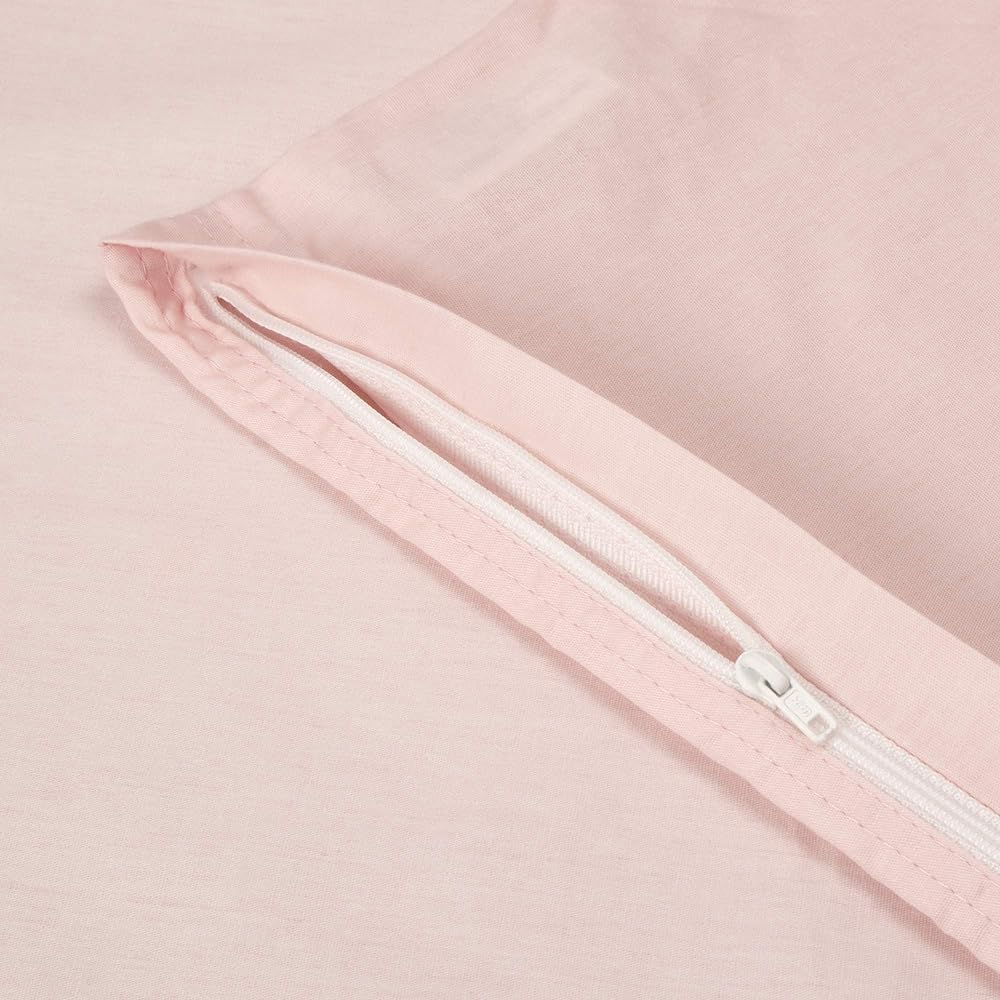 Nishikawa [Nishikawa] Free Selection, 100% Cotton Duvet Cover, Double Pink, Excellent Absorbency, Soft Texture, Full Opening Zipper, Easy to Put In and Out of Comforter, With Loops to Prevent Slips,