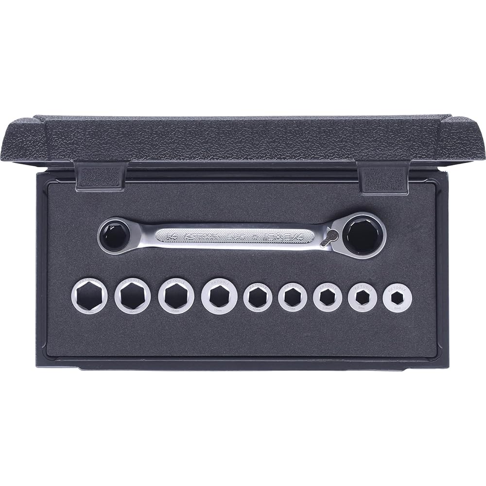 KS TOOLS GEARplus Universal double ratchet ring spanner set 10 pcs 503.4645