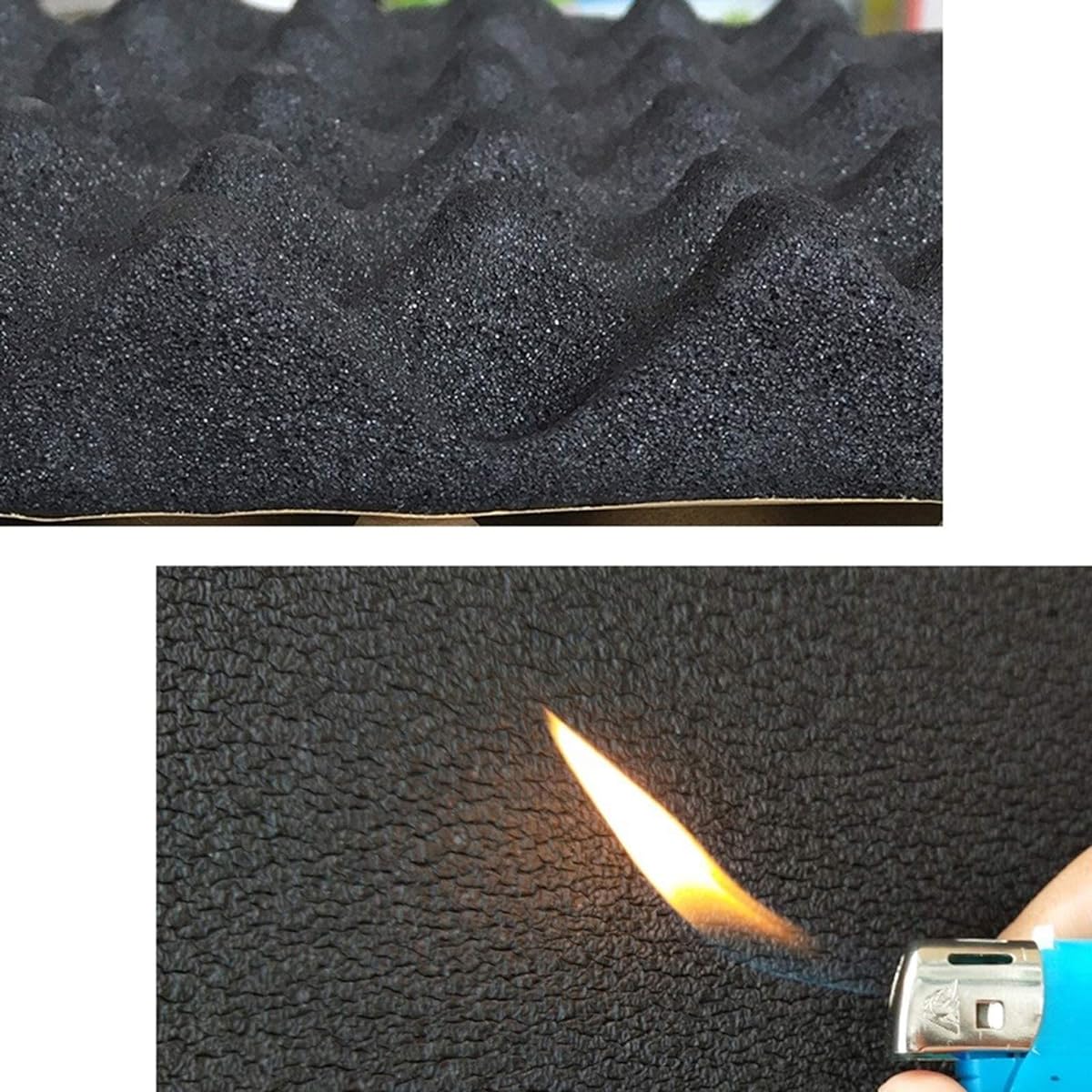 Self-adhesive Sound Absorbing Cotton, Moisture Proof Fire Proof Soundproofing Cotton, Acoustic Room Treatment, Foldable Portable Soundproofing Foam (Yellow) (Black)