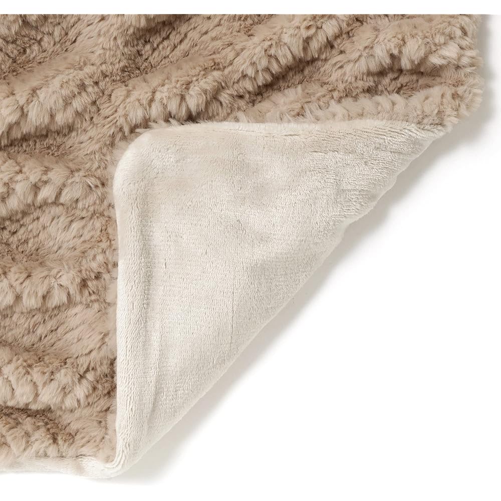 Francfranc WARMY Ripple Fur Duvet Cover Double Light Beige (2022 Model)