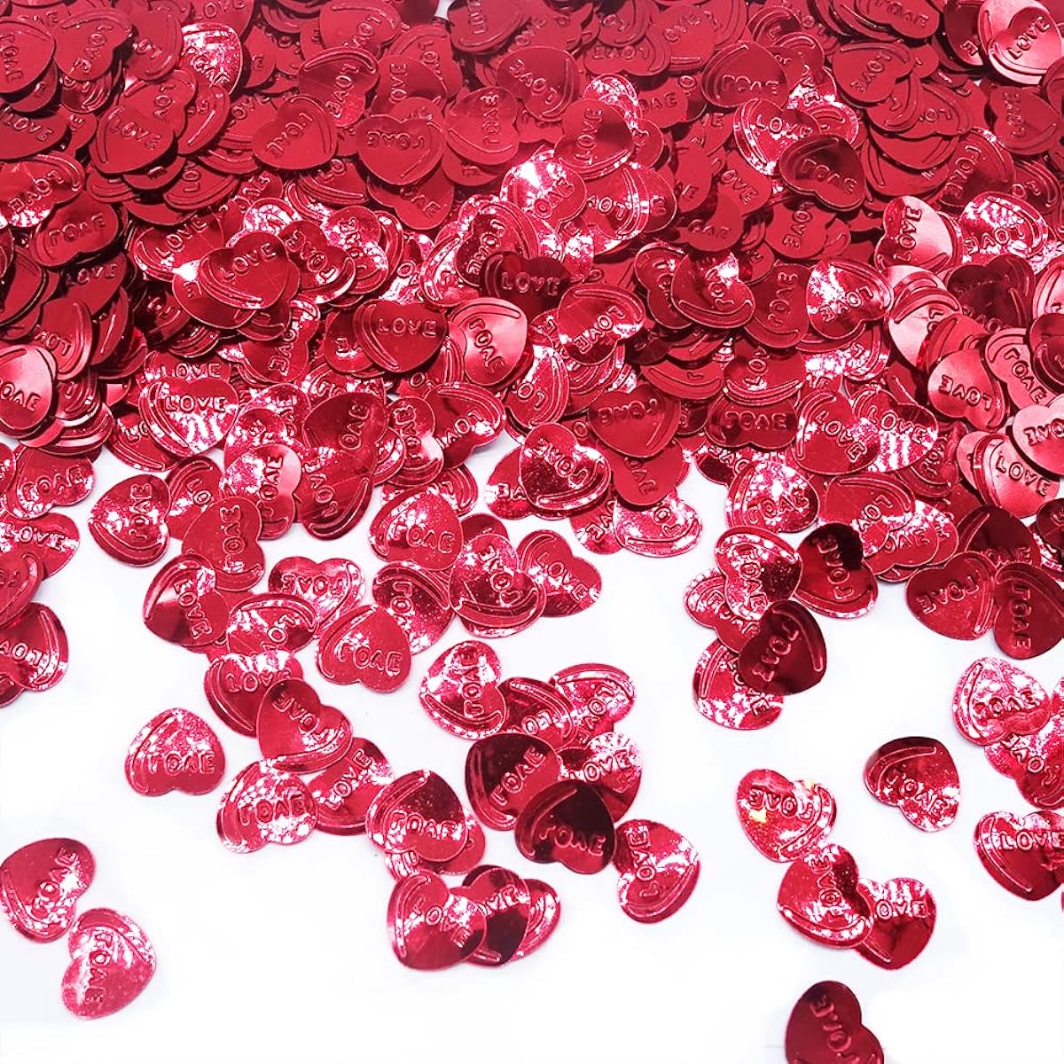 600 Pieces Valentine's Day Confetti Red Heart Glitter Confetti Valentine Decoration Sequin Paper Confetti Wedding Anniversary Engagement Bachelorette Party Favors Table Valentine's Day Decoration