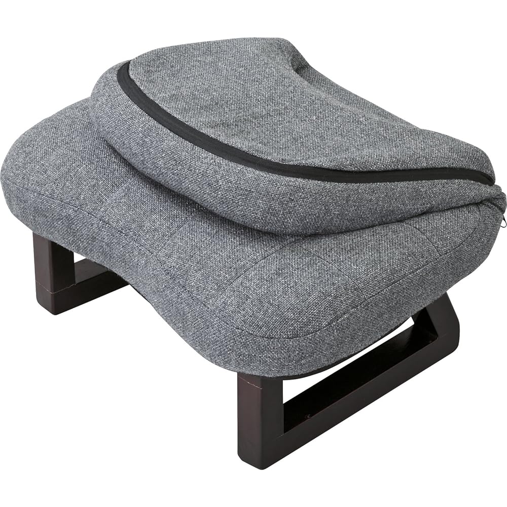 AZUMAYA Seiza chair with backrest, polyester, gray color LSS-23GY