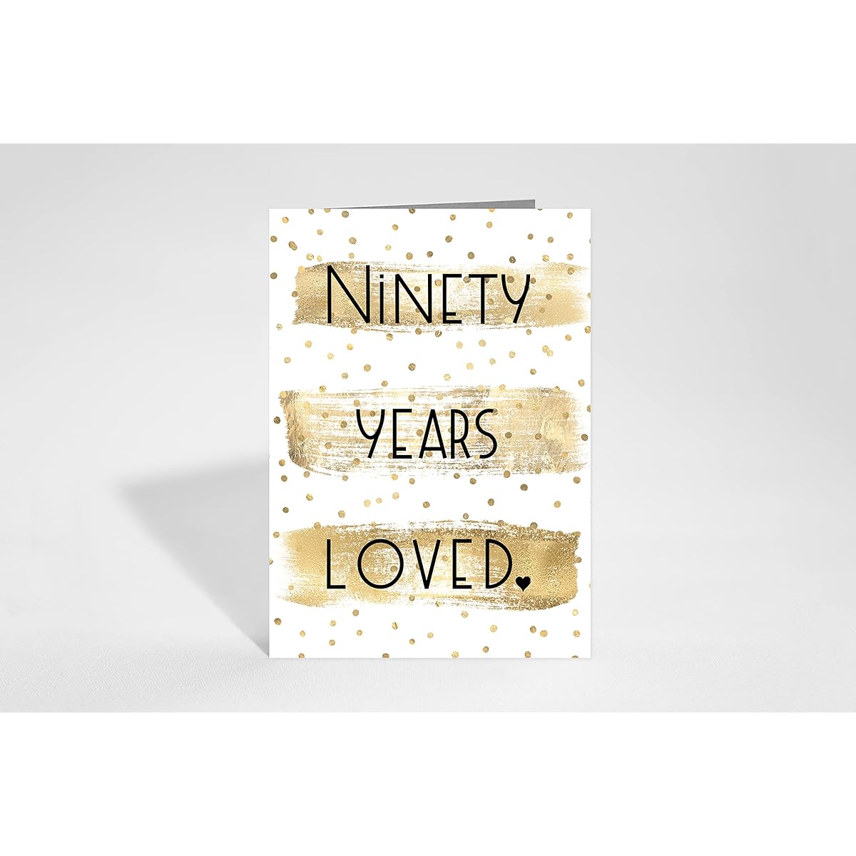 Red Door Inspirations 90 Years Loved, 90th Birthday Card 5x7 Large Card - Includes Card and Envelope