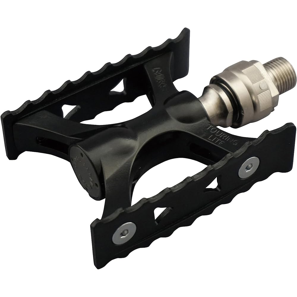 MKS (Mikashima) Pedals Made in Japan Touring Light Ezy Superior [TOURING-LITE Ezy Superior] Black Left and Right Set & PEDAL SPANNER (Pedal Spanner) Chrome Plated Steel [Set Purchase]