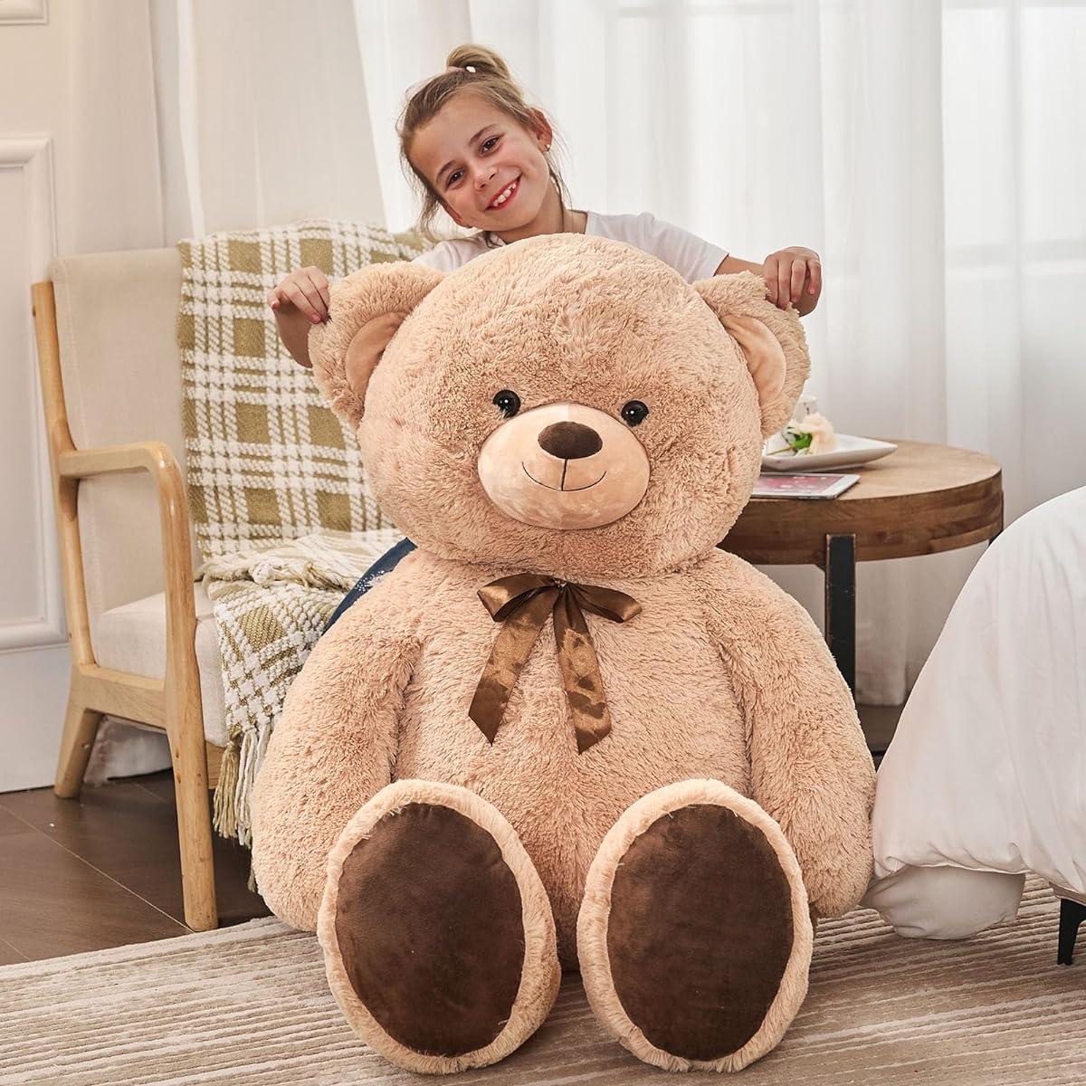 Tezituor Giant Teddy Bear Large Stuffed Animal Tan 47"