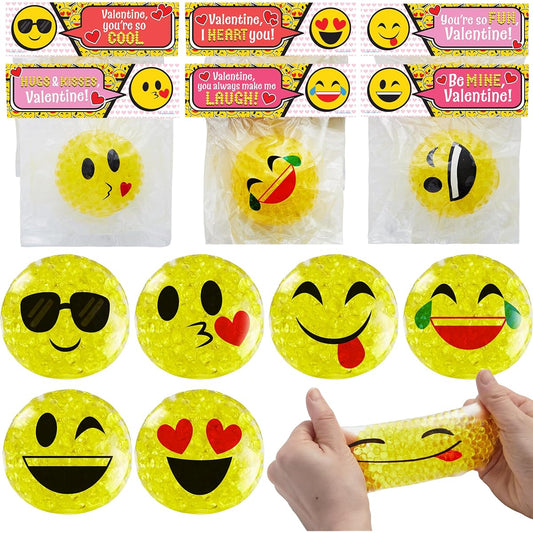 24 Valentine's Day Emoji Squishy Bead Ball