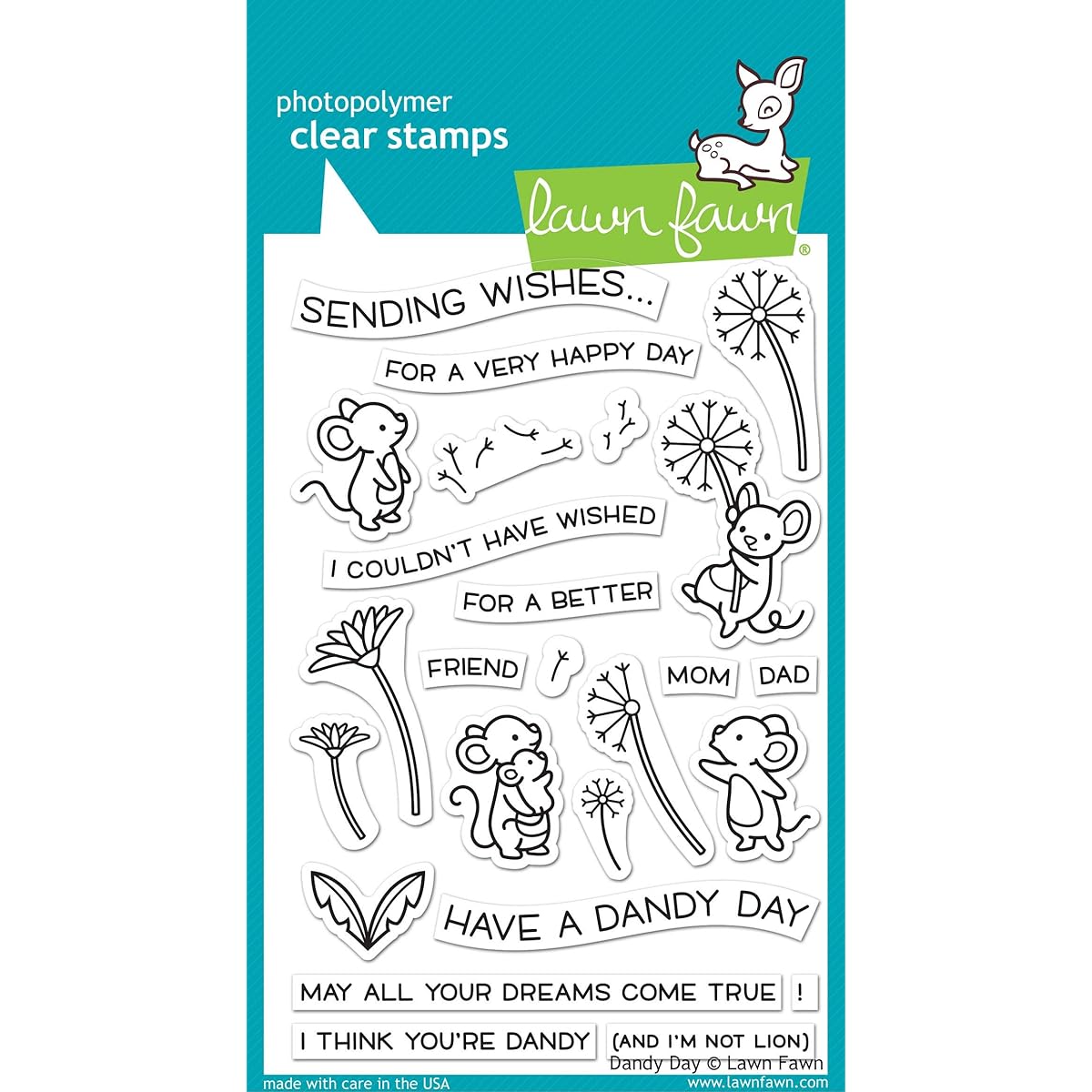 Lawn Fawn Clear Stamps 4"X6"-Dandy Day -LF2217