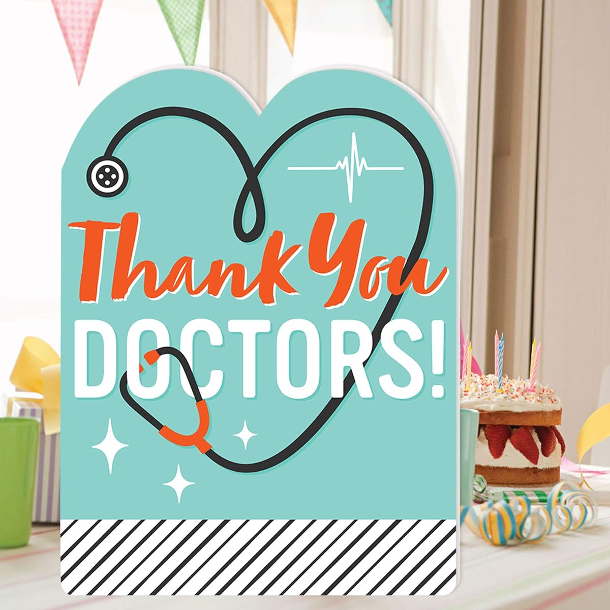 Big Dot of Happiness Thank You Doctors - Doctor Appreciation Week Giant Greeting Card - Large Shape Jumbo Fic Card - 16.5 x 22 Inches