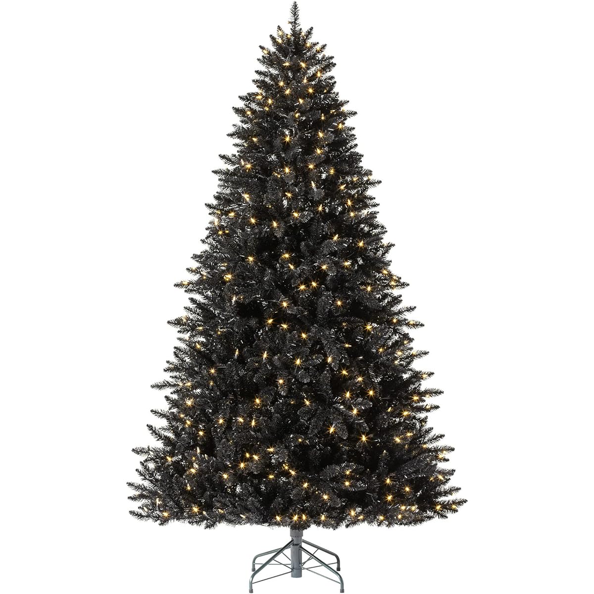 Treetopia Luxe Black Beauty 7ft Artificial Light Full Body Christmas Tree Holiday Decoration with White LED Lights Premium Stand and Foot Pedal
