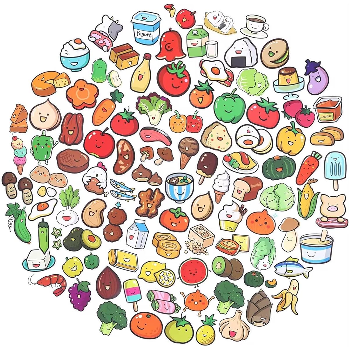 XUBWVW 100pcs Food Stickers