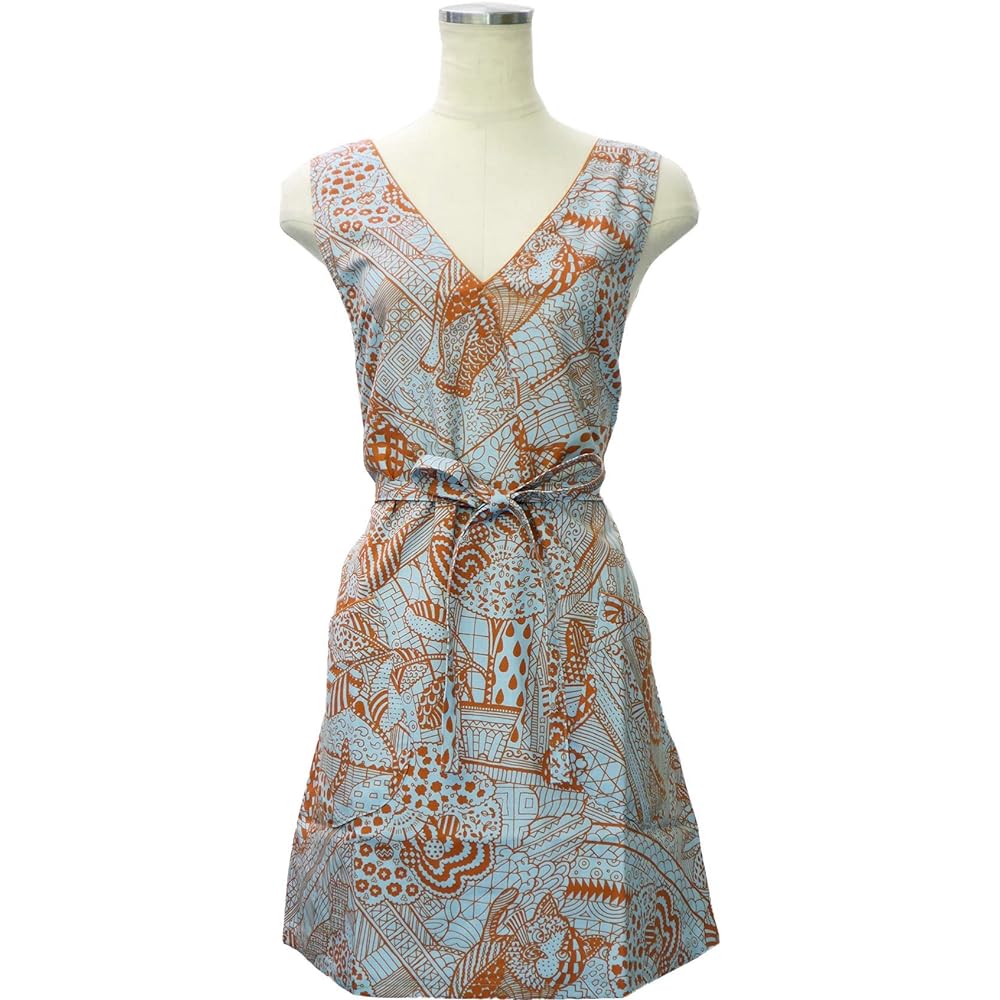 [isso ecco] Isso Ecco Apron One Piece Nekozen Free Size Made in Japan Blue
