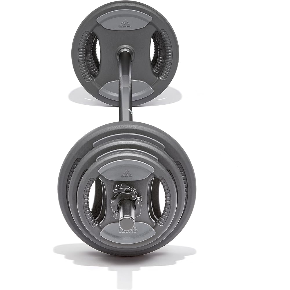 adidas Weight Set 20kg Home Fitness Barbell Set Contents (6 weight plates, 1 weight bar, 2 color clamps) ADWT-11200
