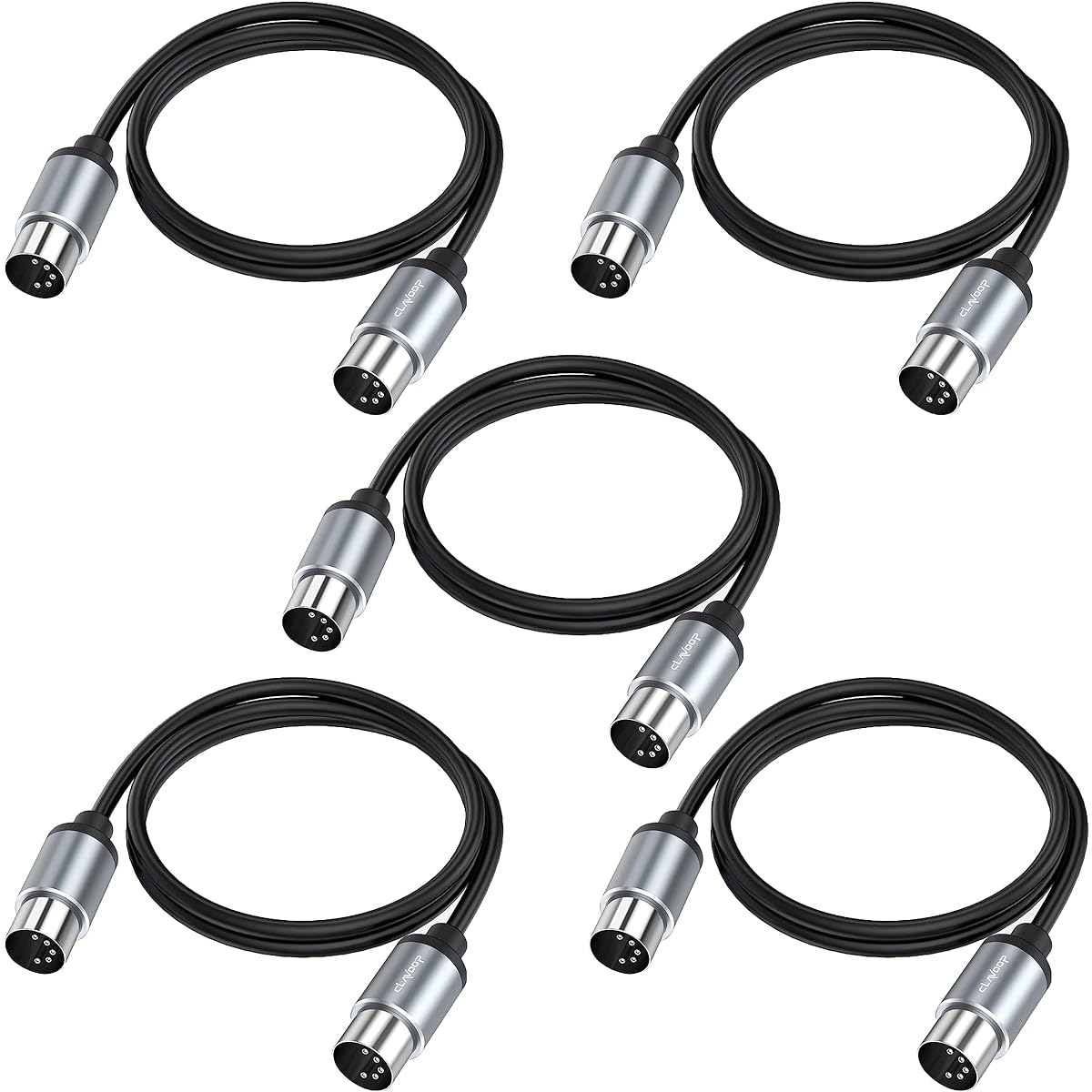 CLAVOOP MIDI Cable CM008 (3 feet, 5 pack)
