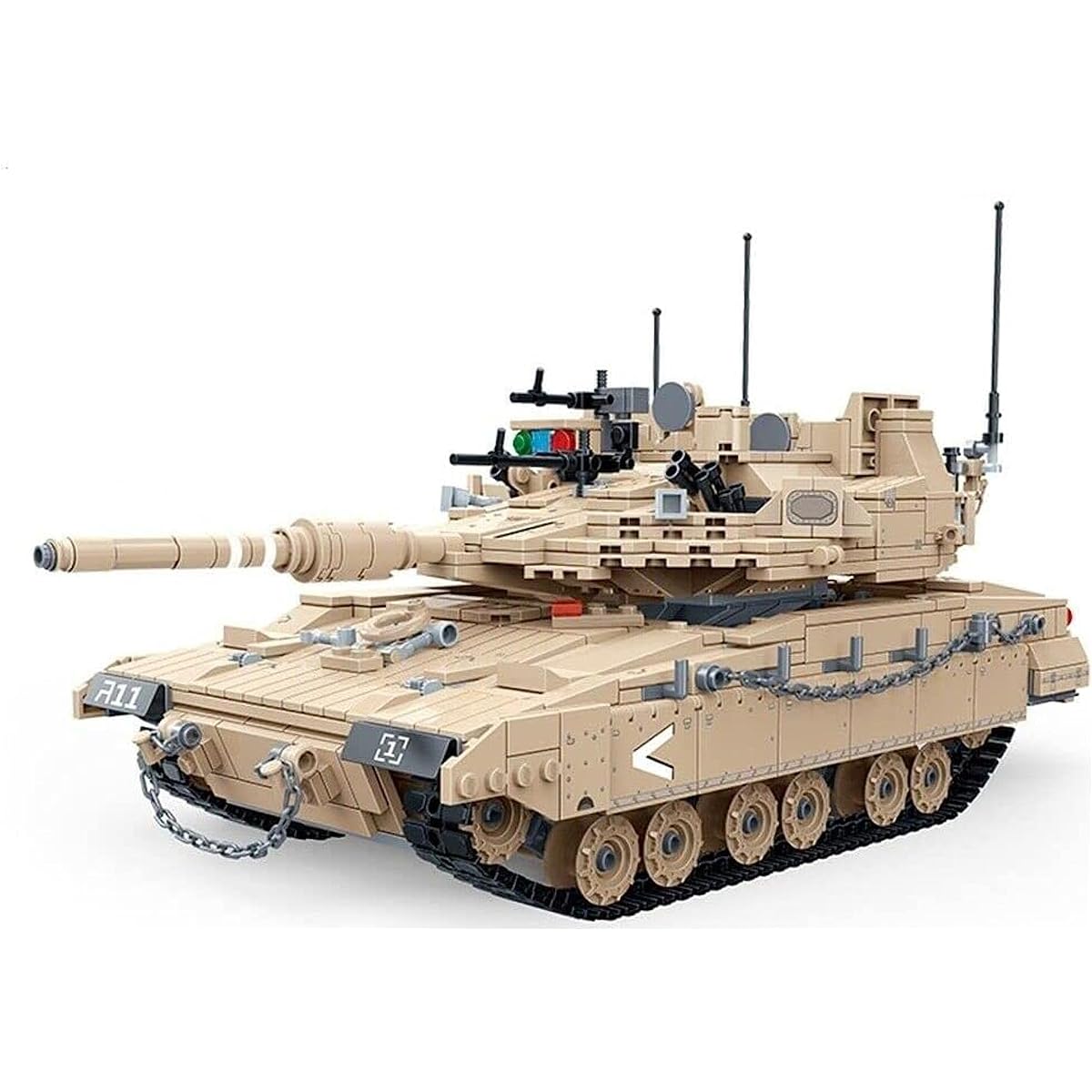 General Gym Military Theme WW2 Building Block Tank Set for WWII Brick Building Enthusiasts (Israeli Merkava MK4M Tank)