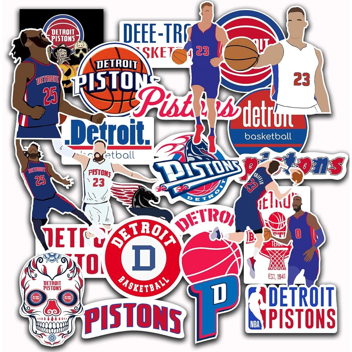 Detroit Decal Piston Sticker Pack Detroit Vinyl Piston 2-3 Inch Set of 25