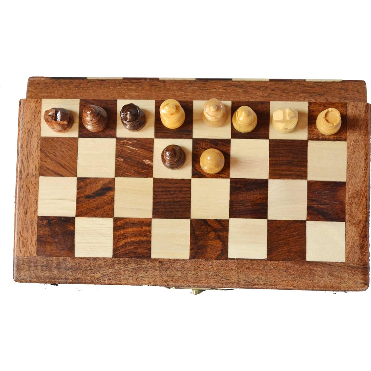 10x10" Chess Set on Sale - ChessBazar Chess Set with Bag - Foldable Standard Magnetic Travel Chess Board Game Handmade in Fine Rosewood with Storage for Chessmen