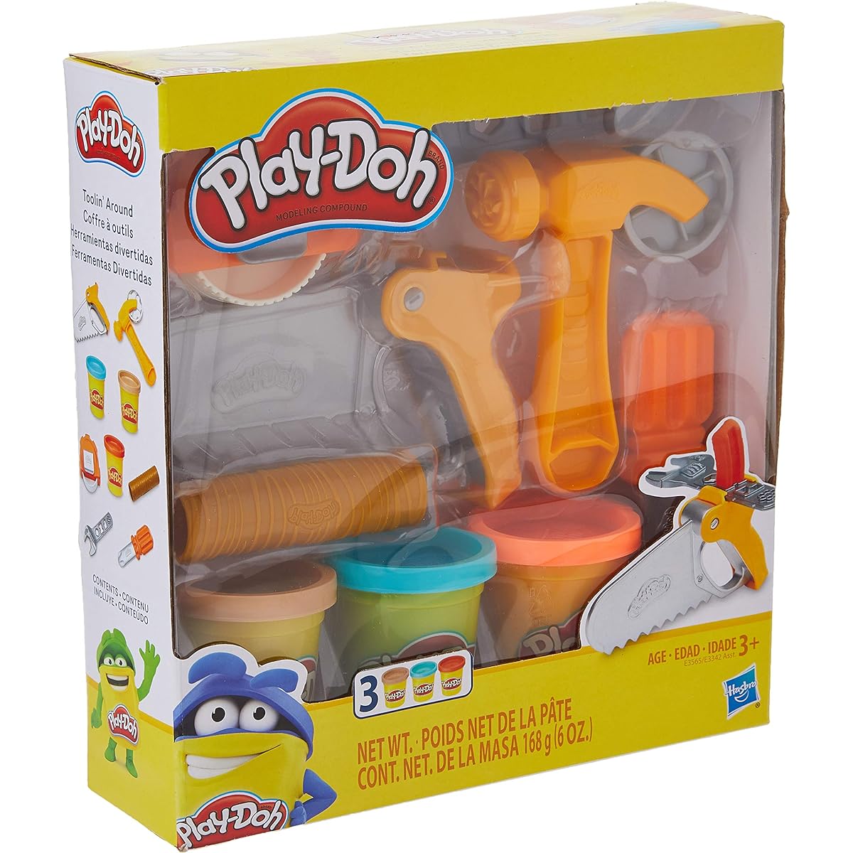 Play-Doh Toolin' Around Toy Tool Set for Kids, 3 Non-Toxic Colors